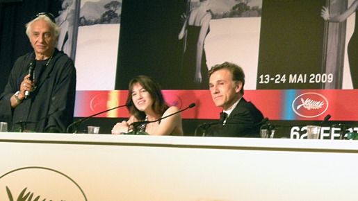 女優賞のシャルロット・ゲンズブールと共に会見に臨むクリストフ・ワルツ　photo：Ayako Ishizu