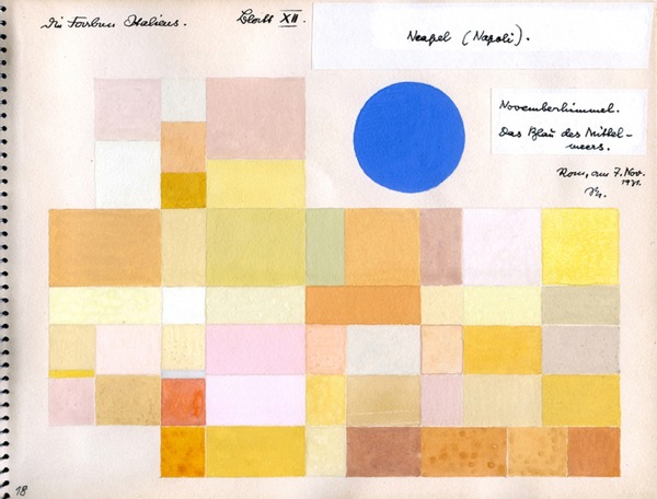 オットー・ネーベル　《ナポリ》『イタリアのカラーアトラス(色彩地図帳)』より、1931年、水彩・紙、オットー・ネーベル財団
