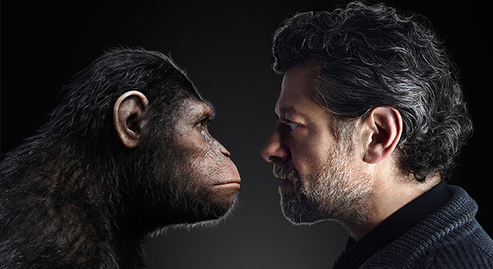 猿のシーザー＆アンディ・サーキス／『猿の惑星：新世紀（ライジング）』 - (C)2014 Twentieth Century Fox
