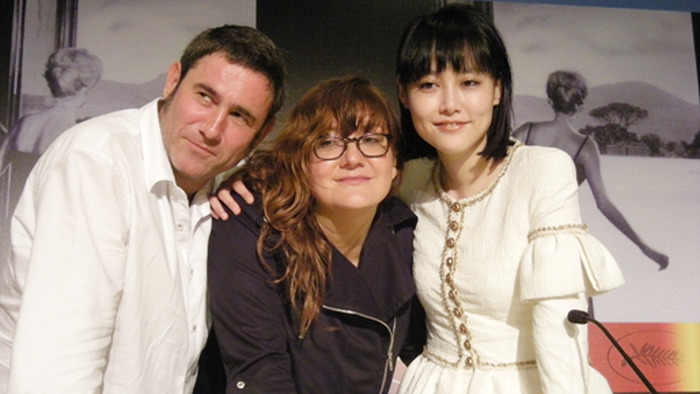 『MAP OF THE SOUNDS OF TOKYO』記者会見。（左から）セルジ・ロペス、イサベル・コイシェ監督、菊地凛子　photo：Ayako Ishizu