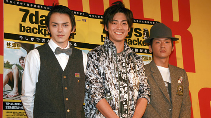 「7days,backpacker」発売イベントにて（左から）林遣都、大東俊介、石田卓也