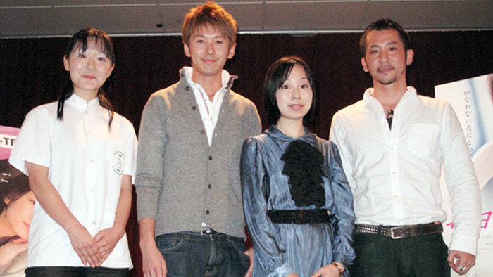 『サヨナライツカ』トークイベント　（左から）宮原由佳、寺田真二郎、辛酸なめ子、岩田博文