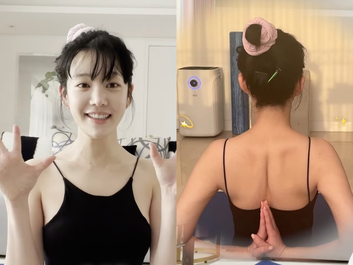 『チャングム』女優の娘イ・ユビ、寝起きでヨガ初体験!「背中がまっすくになった感じ」
