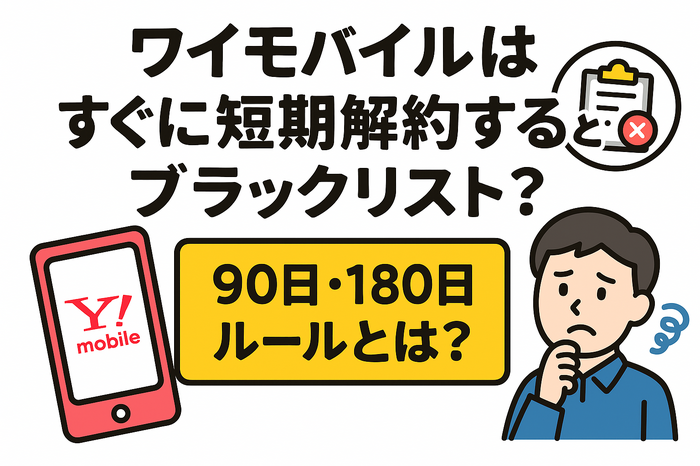 ワイモバイルはすぐに短期解約するとブラックリスト?90日・180日ルールとは?