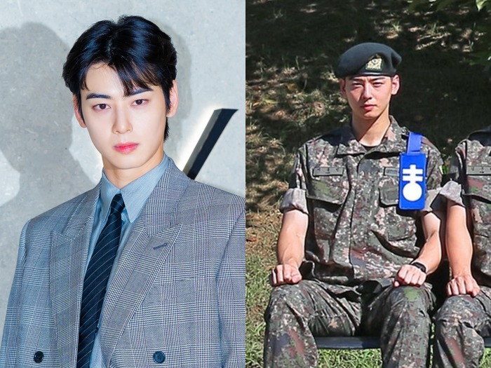 “訓練兵”チャウヌの凛々しい近況。軍服姿でも“顔天才”ぶりは健在!【PHOTO】