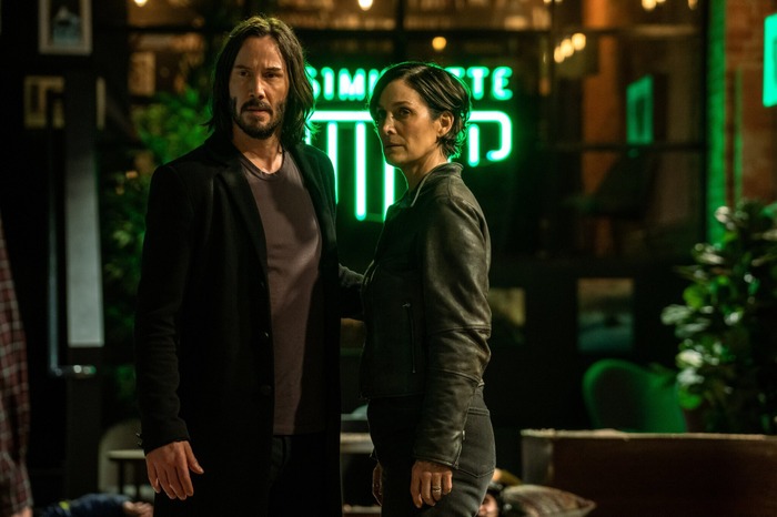 キアヌ・リーヴス、キャリー=アン・モス『マトリックス レザレクションズ』Photo by Murray Close/Getty Images