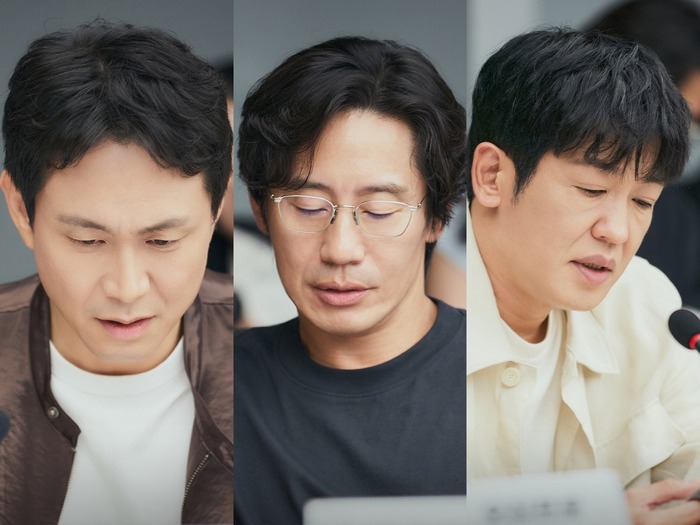 人生の“50％”を駆け抜けたおじさんたちの逆襲！シン・ハギュン主演ドラマの台本読み合わせの様子