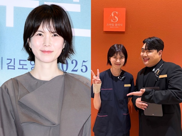 『私の夫と結婚して』女優コン・ミンジョン、出演中の人気コントの共演者と“三日月スマイル”2ショット!【PHOTO】