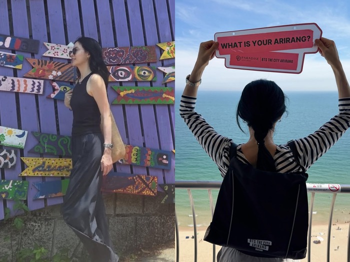 イ・ヨンエ、釜山で見せた飾らない美しさ!肩にかけた「BTSバッグ」にも注目【PHOTO】