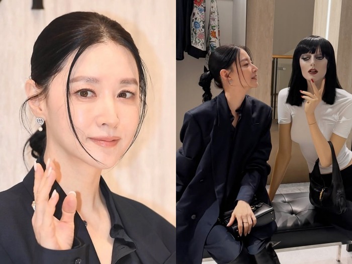 女優イ・ヨンエ、オールブラックで魅せた“驚異のプロポーション”「え、どっちがマネキン？」【PHOTO】