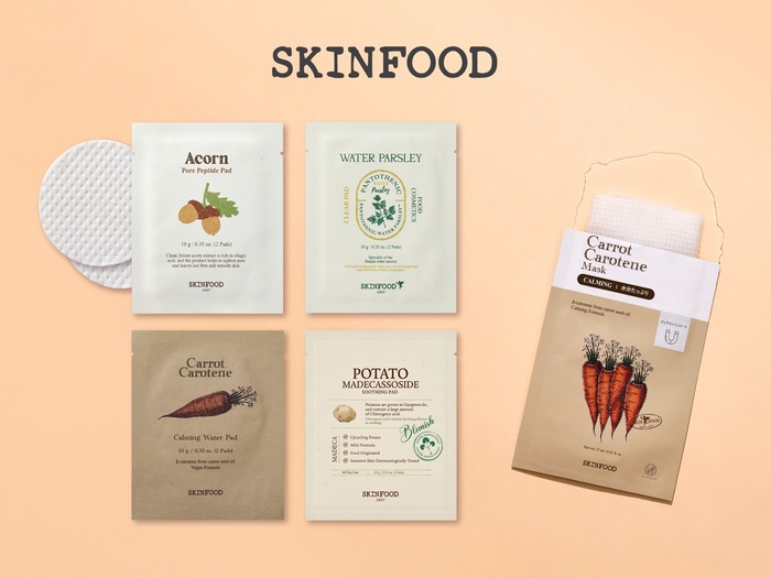 韓国人気コスメブランド「SKINFOOD」から便利なトナーパッドとシートマスクがセブン‐イレブンに登場!