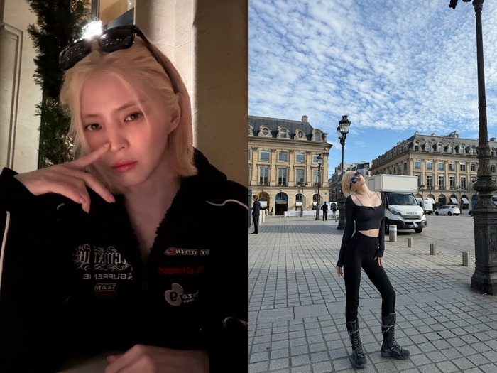 金髪×レギンスの衝撃ビジュアル!女優ハン・ソヒ、「誰にも真似できない」大胆スタイリングで魅了【写真】