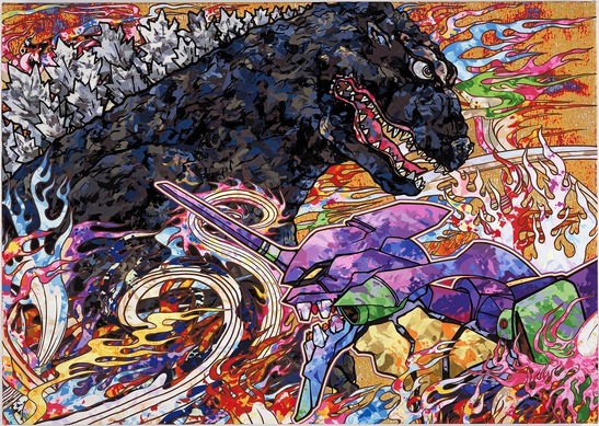 エヴァンゲリオン　ゴジラ　複製原画　村上隆 村上隆が作画担当！ 「ゴジラ対エヴァンゲリオン」コラボ第3弾