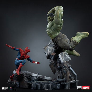 スパイダーマンとハルクのバトルシーンを立体化！1/10スケール