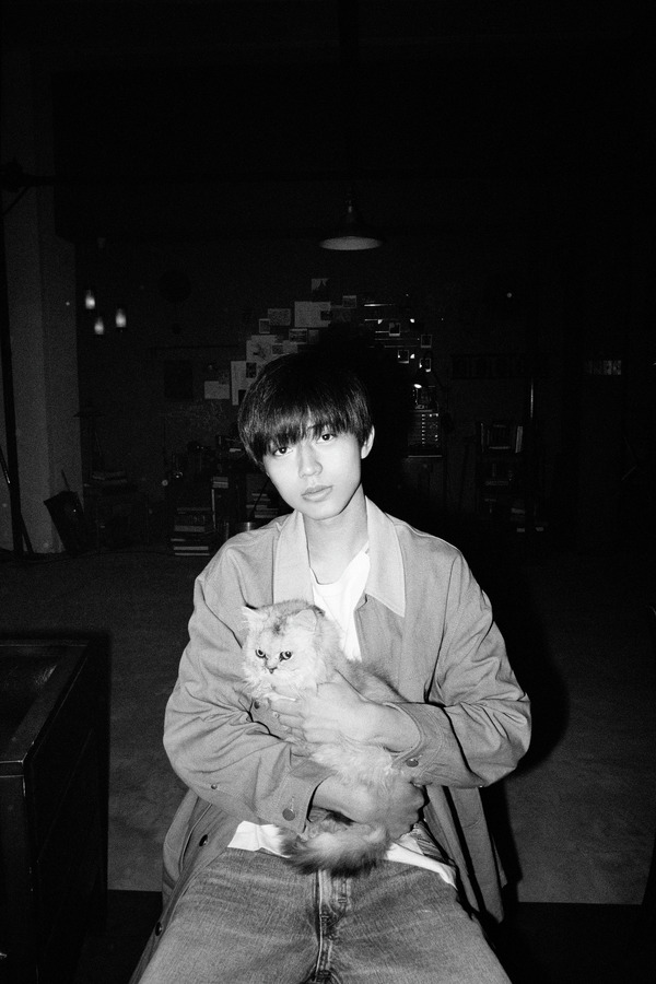 永瀬廉、猫を抱く2ショットがパンフ表紙に『真夜中乙女戦争』フィルム 