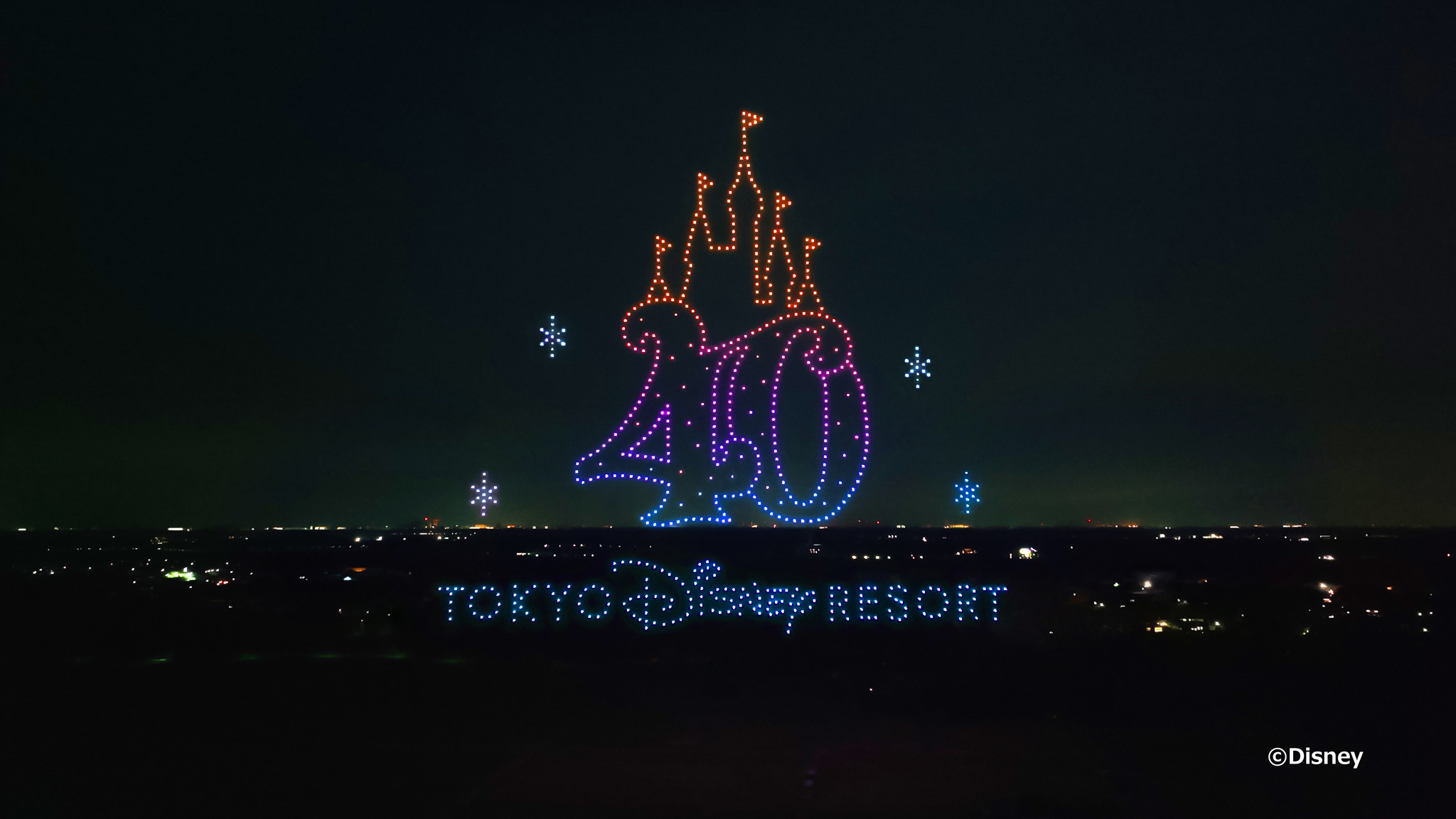 ディズニー】東京ディズニーリゾート40周年スペシャルドローンショー