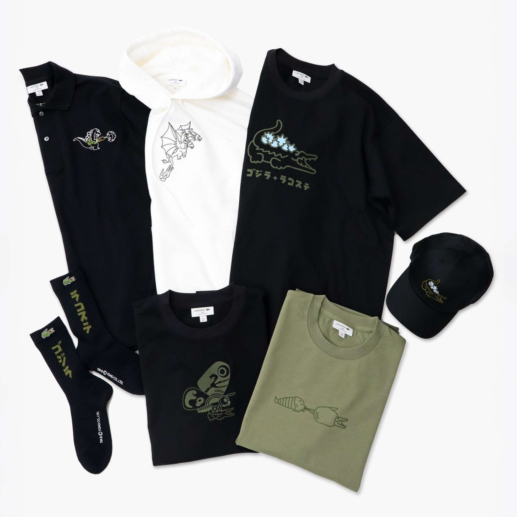 限定品 ゴジラ ラコステ コラボ ポロシャツ 黒 ゴジラ×ラコステのコラボアイテム発売！“ワニをとおしてつながることで