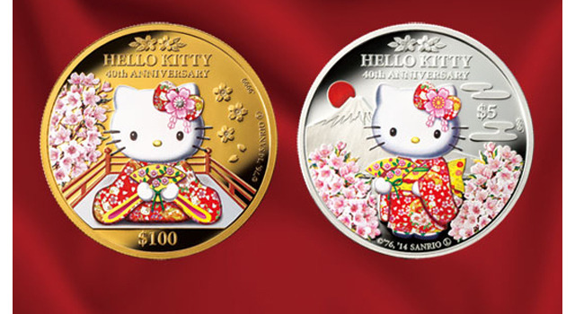 日本の桜とハローキティが外国の記念金貨・銀貨に！ 数量限定で 