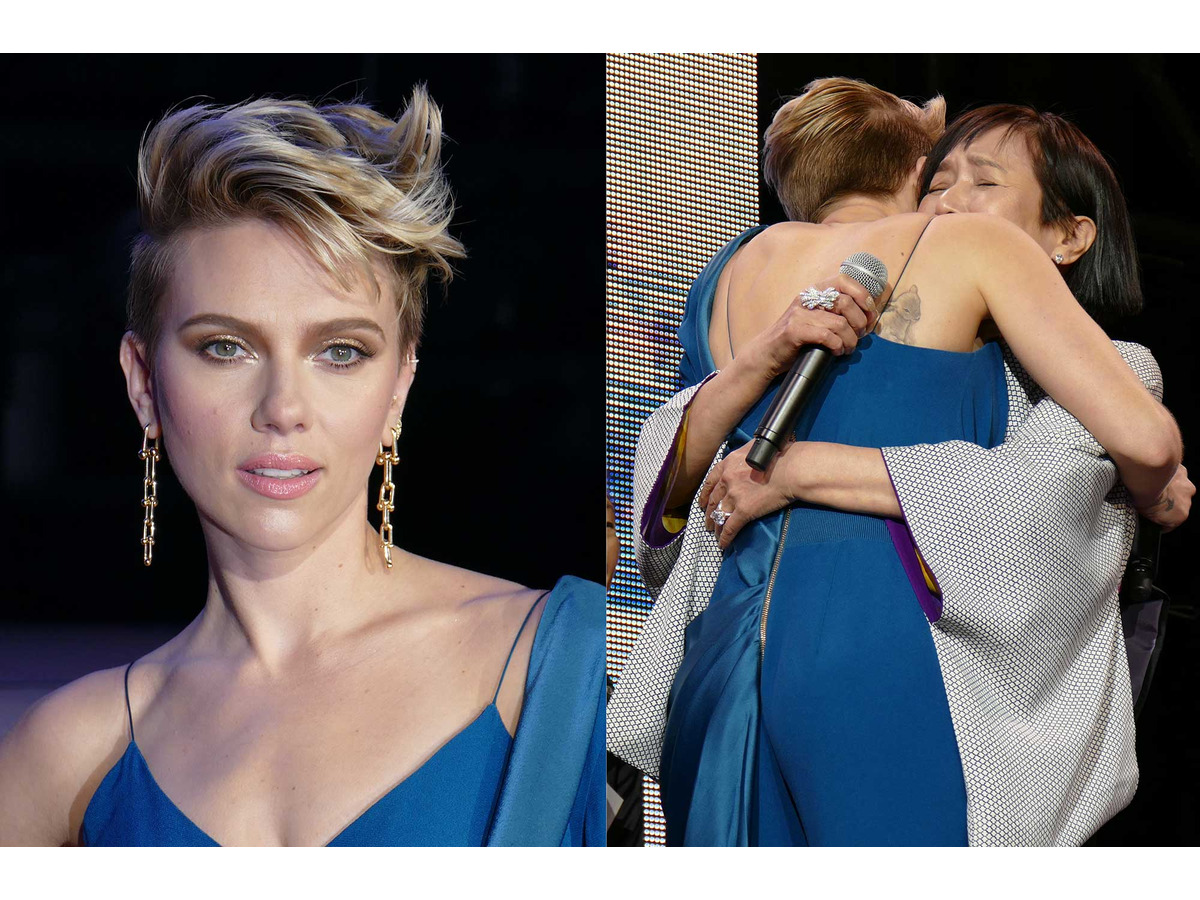 スカヨハ 桃井かおりに 最高の女優さん と絶賛されて熱い抱擁 Cinemacafe Net