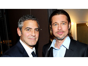 ブラッド・ピット夫妻、ジョージ・クルーニー夫妻宅で互いの結婚を祝う 画像