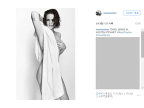 クリステン・スチュワート、世界的写真家の撮影でタオルをまとったヌードを披露 画像