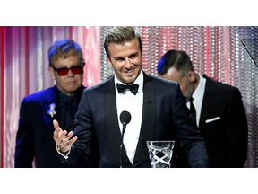 デビッド・ベッカム、ユニセフの人道リーダーシップ賞を受賞 画像