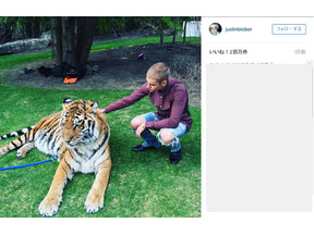 J・ビーバーも参加、父の婚約パーティーで“女体盛り”と“虎”が登場!? 画像