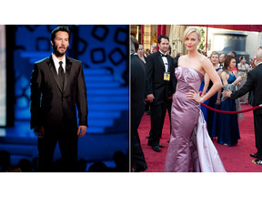 キアヌ・リーヴスとシャーリーズ・セロンがディナー・デートで路上キス 画像