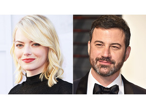 エマ・ストーン、ジミー・キンメルからオスカー像の下着をプレゼントされる 画像