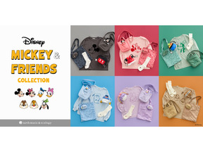 ミッキー＆フレンズの巾着ポーチやロンTなど、カジュアルアイテム発売　イメージカラーで統一した全5型 画像