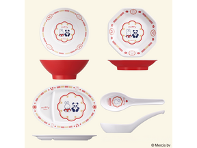 レンゲやチャーハン皿など、ミッフィー×パンダが仲良く並ぶレトロな町中華風食器が発売 画像
