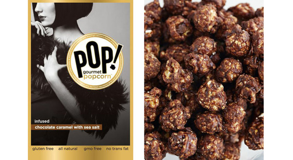 チョコレートをミックスしたキャラメルと、フランス産海塩（フルール・ド・セル）で大粒のマッシュルームコーンを味付けした「インフューズド チョコレートキャラメル ウィズ シーソルト」。インフューズド フレーバーは、各1,200円（税込）