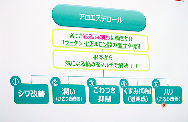 「アロエに含まれる新成分の美肌効果に関する研究結果発表」会見