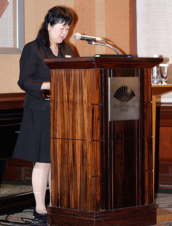 田中美順氏（森永乳業の研究員）／「アロエに含まれる新成分の美肌効果に関する研究結果発表」会見