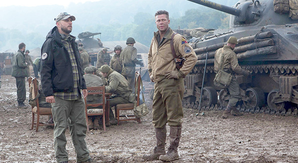 ブラッド・ピット＆デヴィッド・エアー監督／『フューリー』　（C）Norman Licensing, LLC 2014