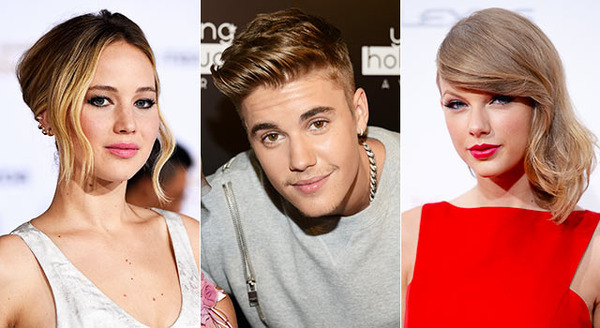 ジェニファー・ローレンス＆ジャスティン・ビーバー ＆テイラー・スウィフト -(C) Getty Images