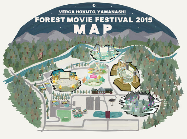 「夜空と交差する森の映画祭 2015」マップ