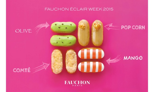 「FAUCHON ECLAIR WEEK CAFE 2015(フォション エクレアウィーク カフェ 2015)」では、「ミニエクレール ポップコーン」や新感覚のアペリティフ ミニエクレアが登場。