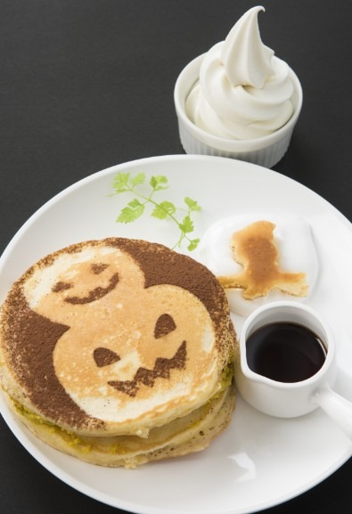 「チロリカフェ」の「ハロウィンかぼちゃのパンケーキ」（950円※1日10食限定）。