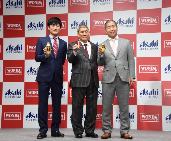 劇団ひとり、ビートたけし、澤部佑（ハライチ）／2016年WONDAブランド戦略発表会