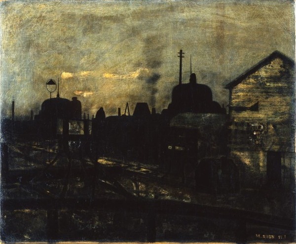 松本竣介《駅の裏》 1942年 三重県立美術館蔵