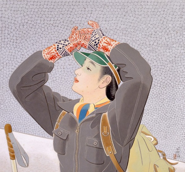 榎本千花俊《銀嶺》1942年 東京国立近代美術館蔵絹本彩色　68.7×73.1cm