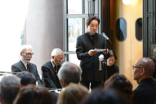 高畑監督の息子である高畑耕介氏「高畑勲 お別れの会」東京・三鷹の森ジブリ美術館にて