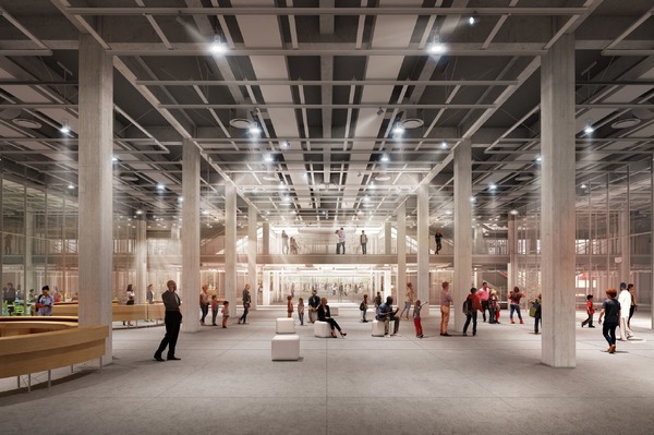 Academy Museum of Motion Pictures,Interior Rendering, Lobby （C）RenzoPiano Building Workshop/（C）AcademyMuseum Foundation/Image fromCristiano Zaccaria