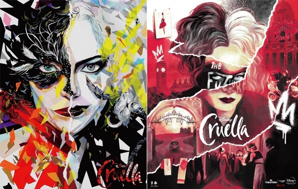 左からYoonjin Jo・Bella Graceによるアート『クルエラ』（C）2021 Disney Enterprises, Inc. All Rights Reserved.