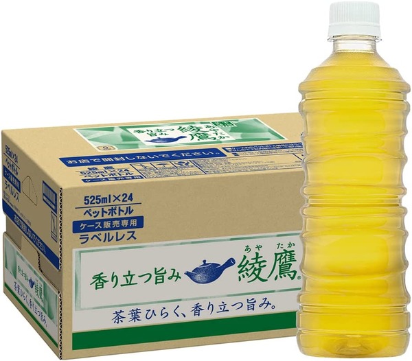 綾鷹 ラベルレス 525ml PET×24本