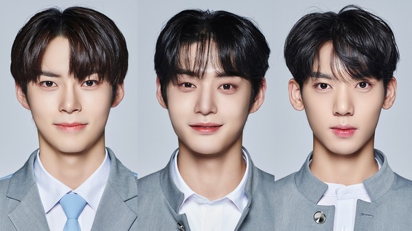 「BOYS PLANET」#3放送後最新TOP3_左からハンビン・ジウン・ユジン　© CJ ENM. All Rights Reserved.