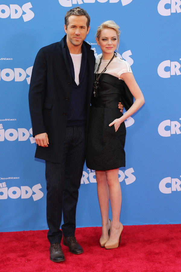 『The Croods』ニューヨーク・プレミア、ライアン・レイノルズとエマ・ストーン-(C) Getty Images