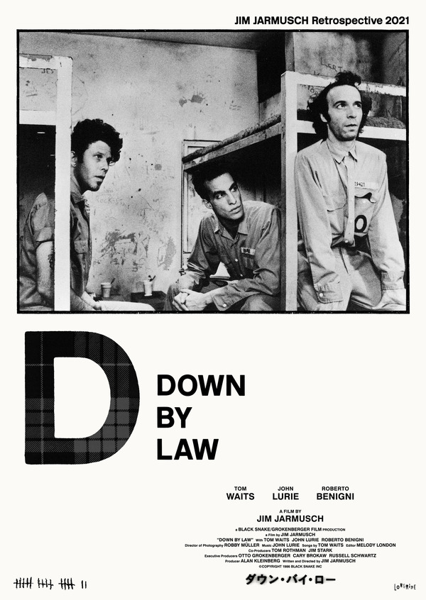 ジム・ジャームッシュ監督作ポスター『ダウン・バイ・ロー』