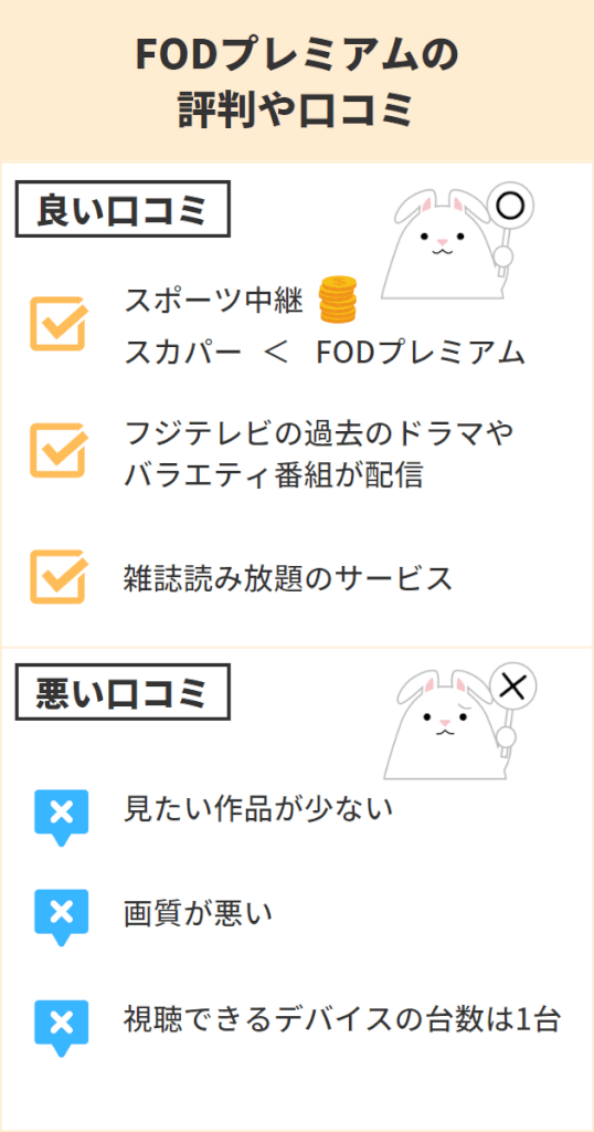 FODプレミアムの評判は悪い？口コミからわかった6つのメリットと7つのデメリット